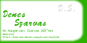 denes szarvas business card